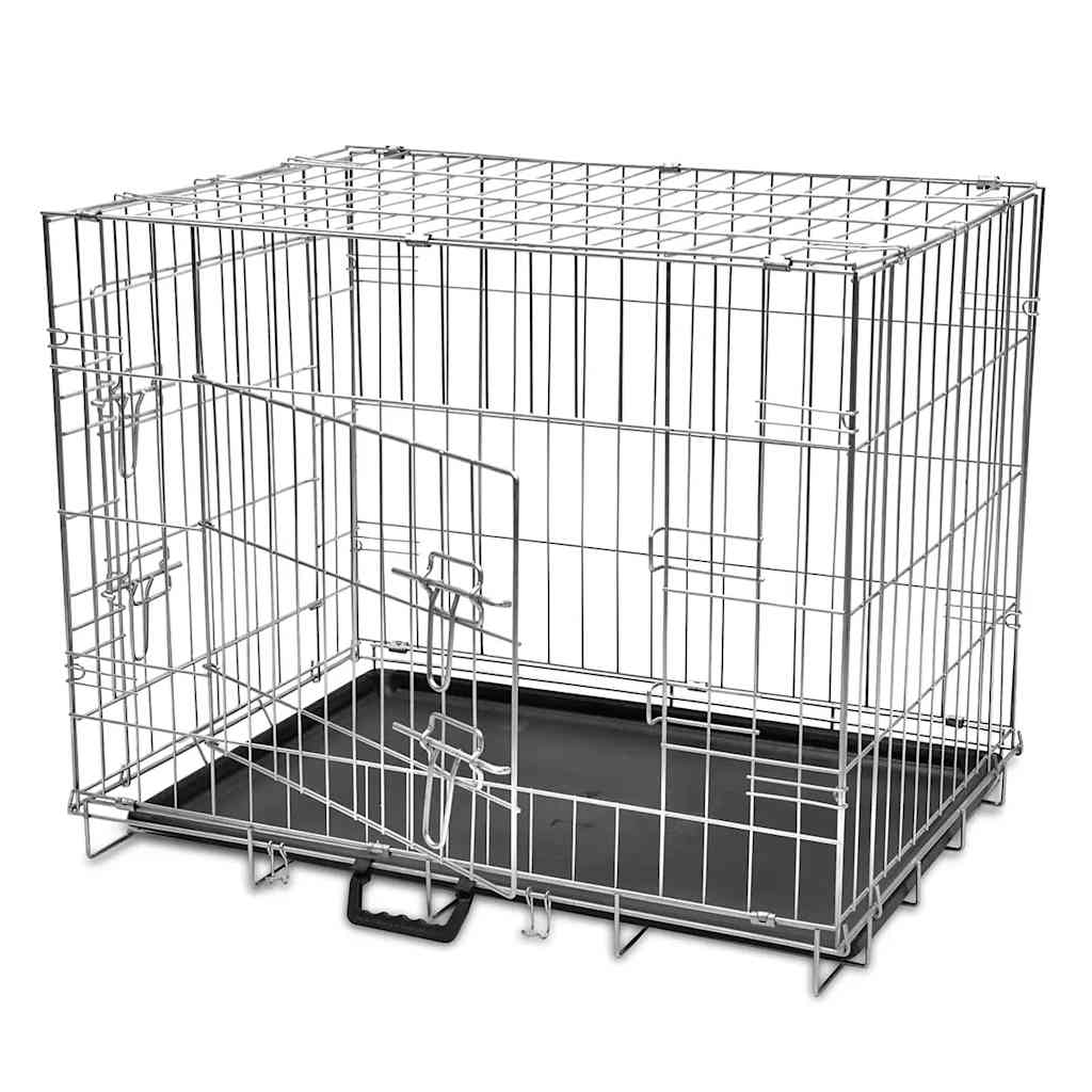 8718475910756_a_en_hd_1 Foldable Metal Dog Bench M - Image 1