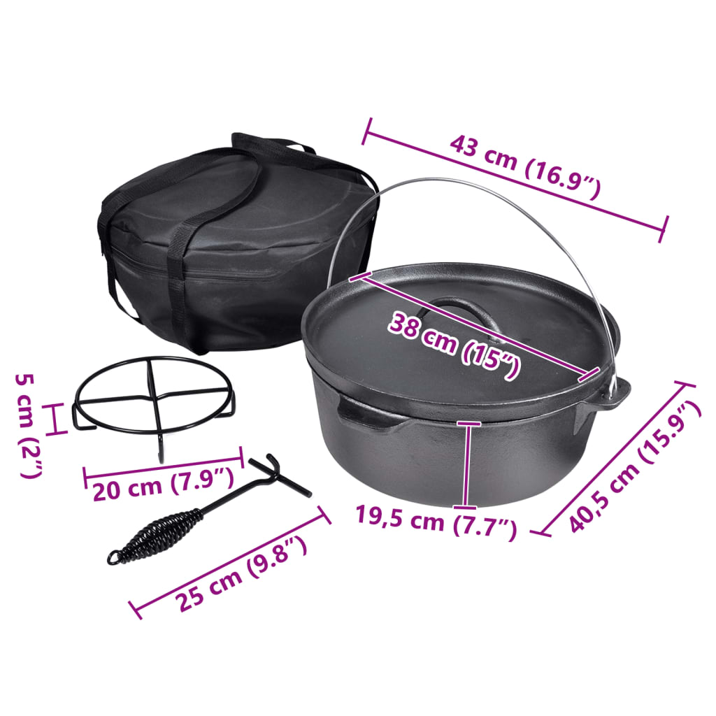 8718475912880_g_en_hd_5 vidaXL Dutch Oven 11.3 L including Accessories - Image 6