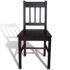 vidaXL Dining Chairs 6 pcs Brown Pinewood - Image 3