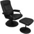 vidaXL TV Armchair with Footstool Black Faux Leather