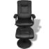 vidaXL TV Armchair with Footstool Black Faux Leather - Image 2