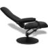 vidaXL TV Armchair with Footstool Black Faux Leather - Image 3