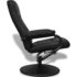 vidaXL TV Armchair with Footstool Black Faux Leather - Image 4
