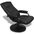 vidaXL TV Armchair with Footstool Black Faux Leather - Image 5