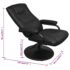 vidaXL TV Armchair with Footstool Black Faux Leather - Image 8