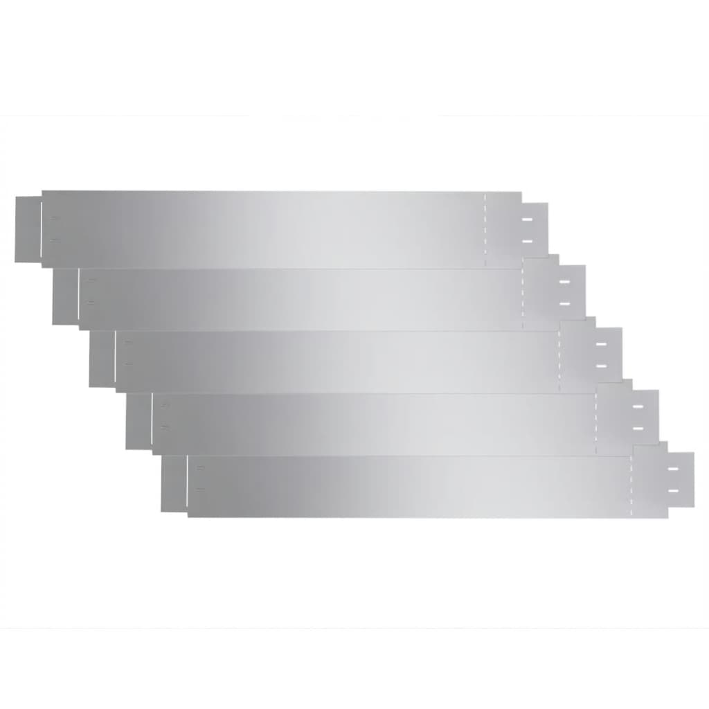 8718475914853_a_en_hd_1 vidaXL Set of 5 Flexible Lawn Fence Galvanised Steel 100 x 14 cm - Image 2