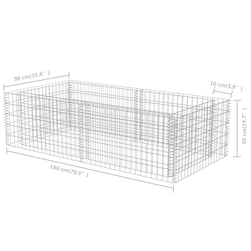 8718475919506_g_en_hd_6 vidaXL Gabion Planter Galvanised Steel 180x90x50 cm - Image 8