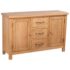 vidaXL Sideboard with 3 Drawers 110x33.5x70 cm Solid Oak Wood