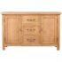 vidaXL Sideboard with 3 Drawers 110x33.5x70 cm Solid Oak Wood - Image 2