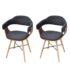 vidaXL Dining Chairs 2 pcs Dark Grey Bent Wood and Fabric - Image 2