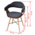 vidaXL Dining Chairs 2 pcs Dark Grey Bent Wood and Fabric - Image 7