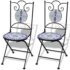 vidaXL 3 Piece Bistro Set Ceramic Tile Blue and White - Image 6