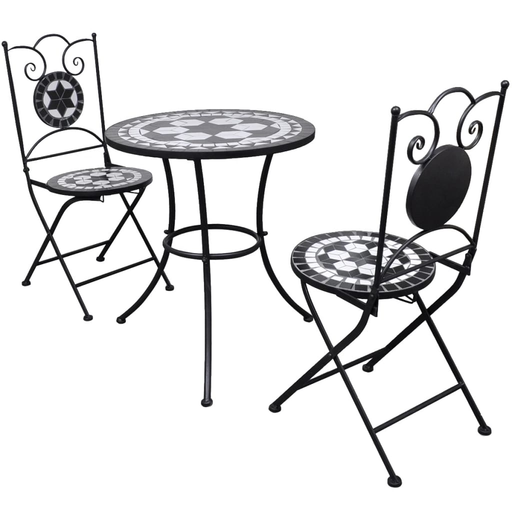 8718475925255_a_en_hd_1 vidaXL 3 Piece Bistro Set Ceramic Tile Black and White - Image 1