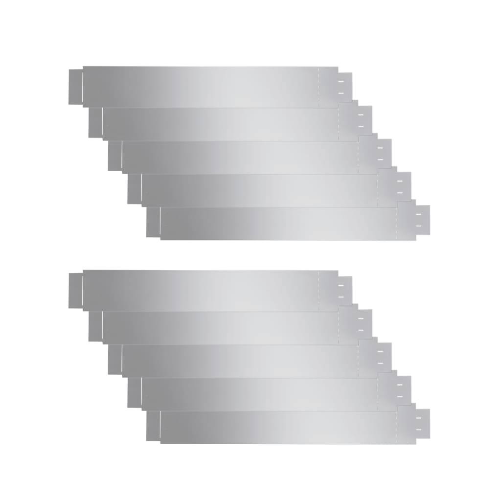 8718475925583_a_en_hd_1 vidaXL Set of 10 Flexible Lawn Fence Galvanised Steel 100 x 14 cm - Image 2