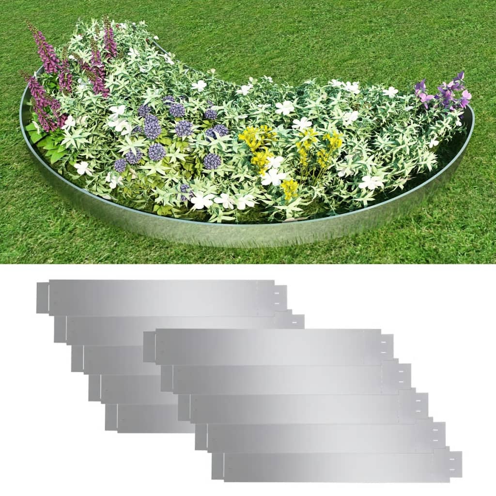 8718475925583_m_en_hd_1 vidaXL Set of 10 Flexible Lawn Fence Galvanised Steel 100 x 14 cm - Image 1