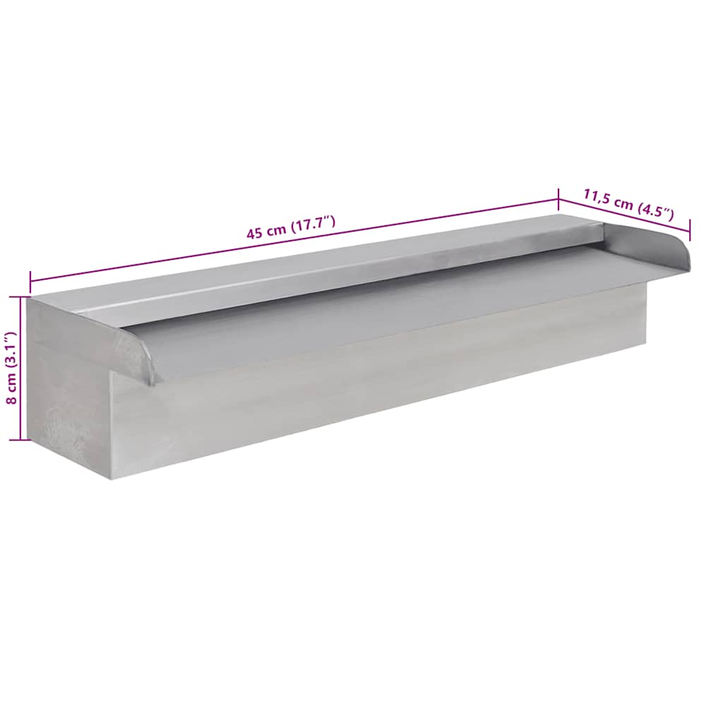 8718475925866_g_en_hd_5 vidaXL Rectangular Waterfall Pool Fountain Stainless Steel 45 cm - Image 6