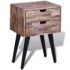 vidaXL Nightstand with 2 Drawers Reclaimed Teak Wood