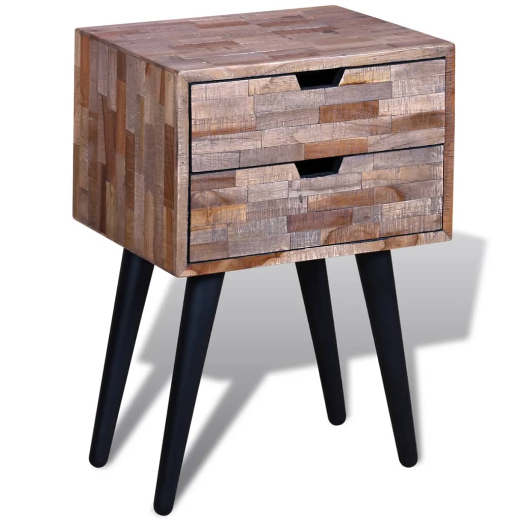8718475931218_a_en_hd_1 vidaXL Nightstand with 2 Drawers Reclaimed Teak Wood - Image 1