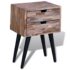 vidaXL Nightstand with 2 Drawers Reclaimed Teak Wood - Image 4