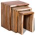 vidaXL Nesting Table Set 3 Pieces Reclaimed Teak - Image 4