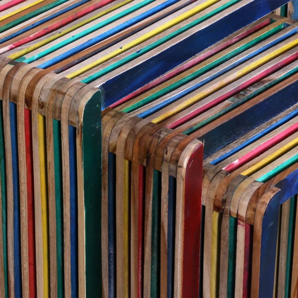 8718475931270_g_en_hd_6 vidaXL Nesting Table Set 3 Pieces Colourful Reclaimed Teak - Image 7