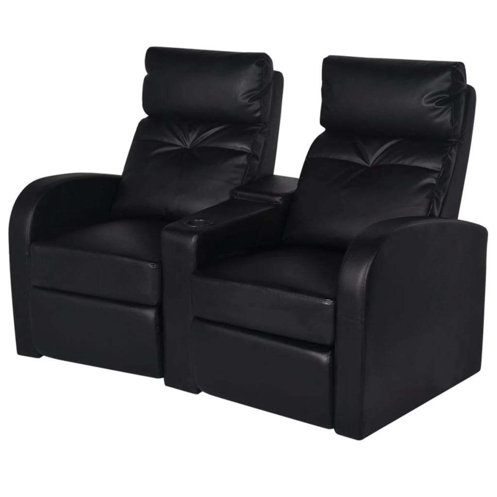 8718475932499_a_en_hd_1 vidaXL Recliner 2-seat Artificial Leather Black - Image 1