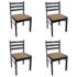 vidaXL Dining Chairs 4 pcs Brown Solid Rubber Wood and Velvet - Image 2