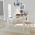vidaXL Dining Chairs 2 pcs White Solid Rubber Wood and Velvet