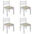 vidaXL Dining Chairs 4 pcs White Solid Rubber Wood and Velvet - Image 2