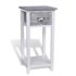 vidaXL Nightstand with 1 Drawer Grey and White