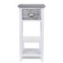 vidaXL Nightstand with 1 Drawer Grey and White - Image 5