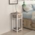 vidaXL Nightstand with 1 Drawer Brown and White - Image 2