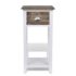 vidaXL Nightstand with 1 Drawer Brown and White - Image 5