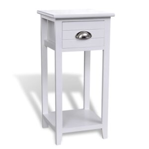vidaXL Nightstand with 1 Drawer White
