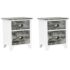vidaXL Nightstand 2 pcs with 2 Drawers Grey and White - Image 2