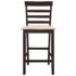 Brown Wooden Bar Table and 4 Bar Chairs Set - Image 4