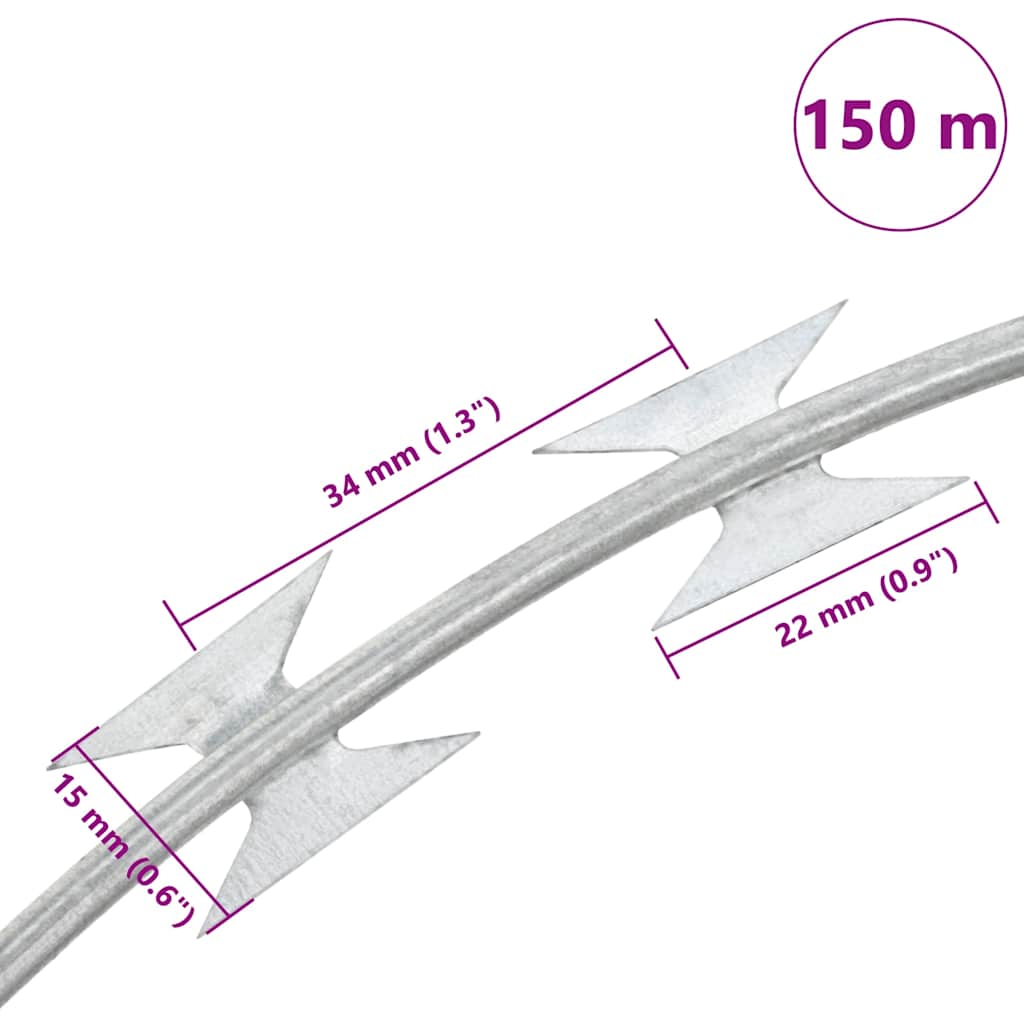 8718475935605_g_en_hd_4 vidaXL BTO-22 Concertina Razor Wire Galvanised Steel 150 m - Image 5
