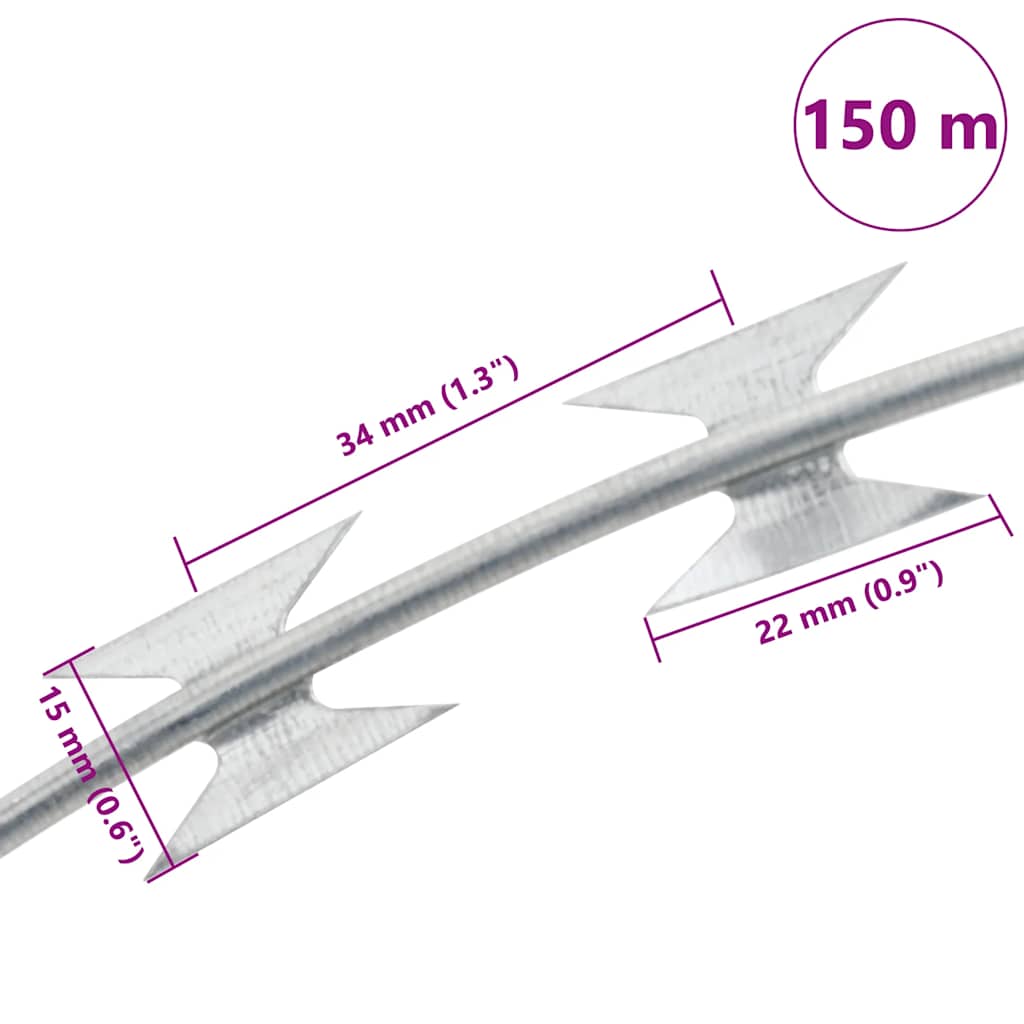 8718475935636_g_en_hd_4 vidaXL BTO-22 Clipped Concertina Razor Wire Galvanised Steel 150 m - Image 5