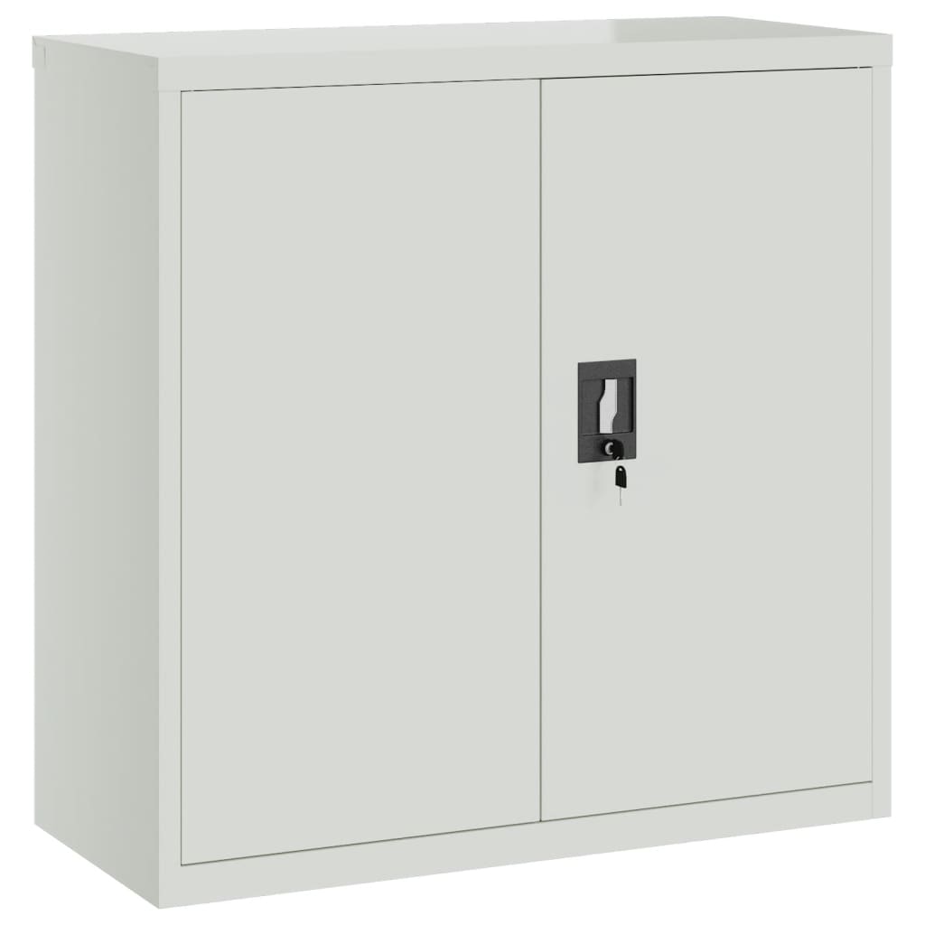 8718475937876_a_en_hd_1 vidaXL Office Cabinet with 2 Doors Grey 90 cm Steel - Image 2