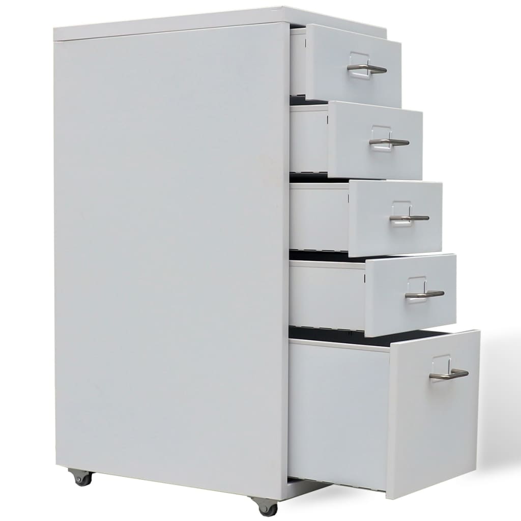 8718475937951_g_en_hd_3 vidaXL File Cabinet with 5 Drawers Grey 68.5 cm Steel - Image 5