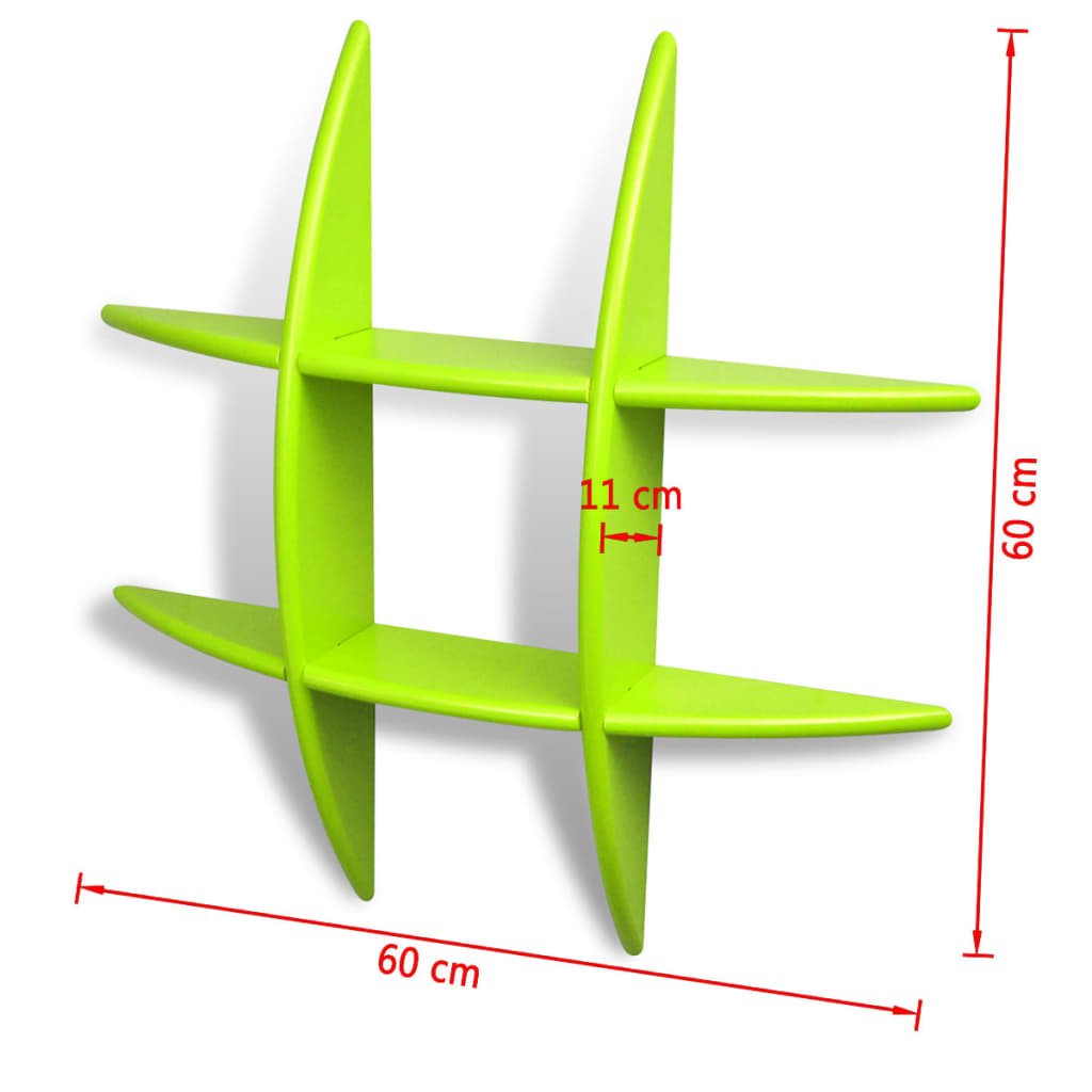 8718475938538_g_en_hd_2 Green MDF Floating Wall Display Shelf Book/DVD Storage - Image 4