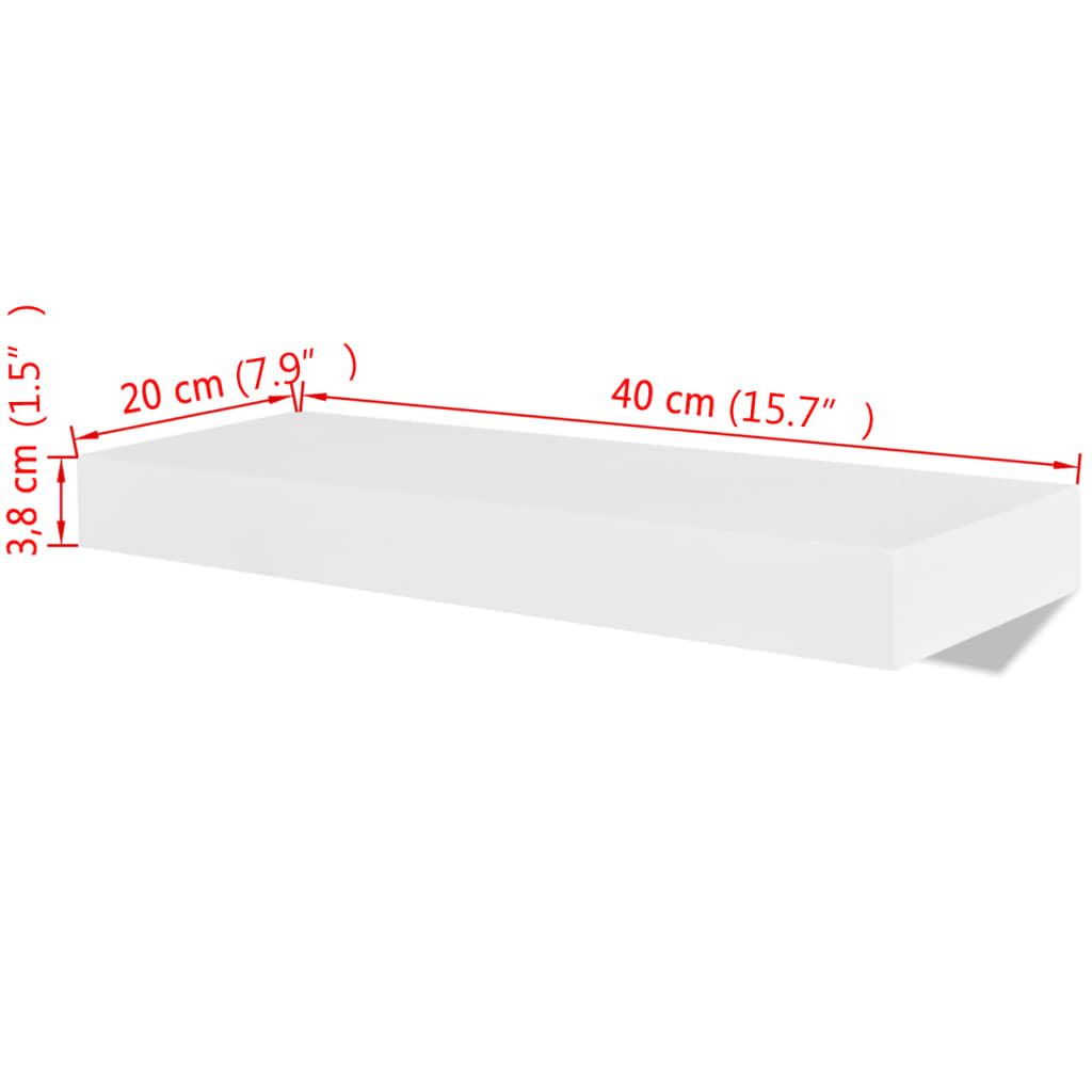 8718475938545_g_en_hd_3 2 White MDF Floating Wall Display Shelves Book/DVD Storage - Image 5