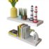 2 White MDF Floating Wall Display Shelves Book/DVD Storage - Image 4