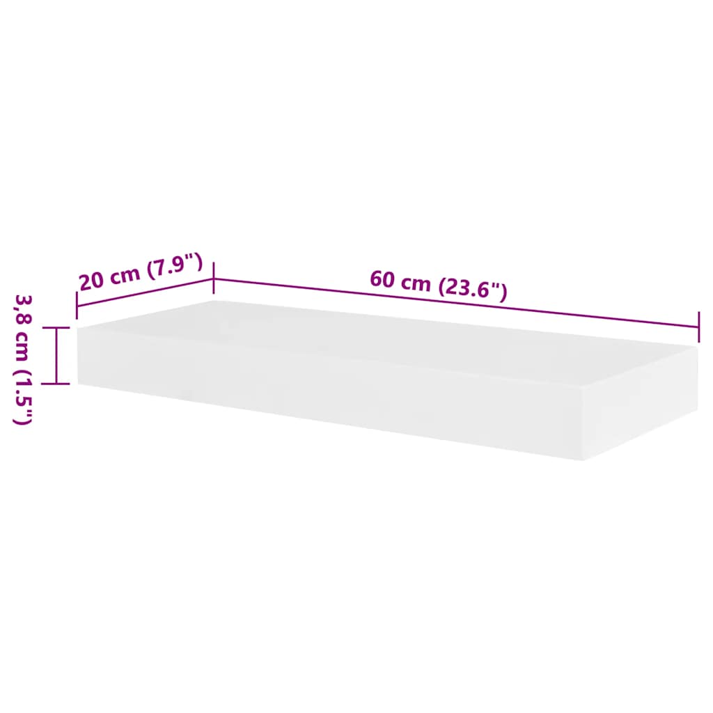 8718475938552_g_en_hd_3 2 White MDF Floating Wall Display Shelves Book/DVD Storage - Image 5