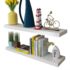 2 White MDF Floating Wall Display Shelves Book/DVD Storage - Image 4
