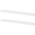 2 White MDF Floating Wall Display Shelves Book/DVD Storage - Image 2