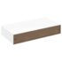 White MDF Floating Wall Display Shelf 1 Drawer Book/DVD Storage - Image 6