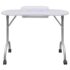 Folding Manicure Nail Table with Castors White - Image 2