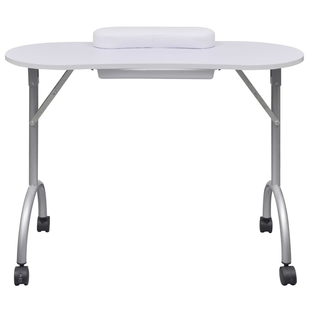 8718475939832_g_en_hd_1 Folding Manicure Nail Table with Castors White - Image 2