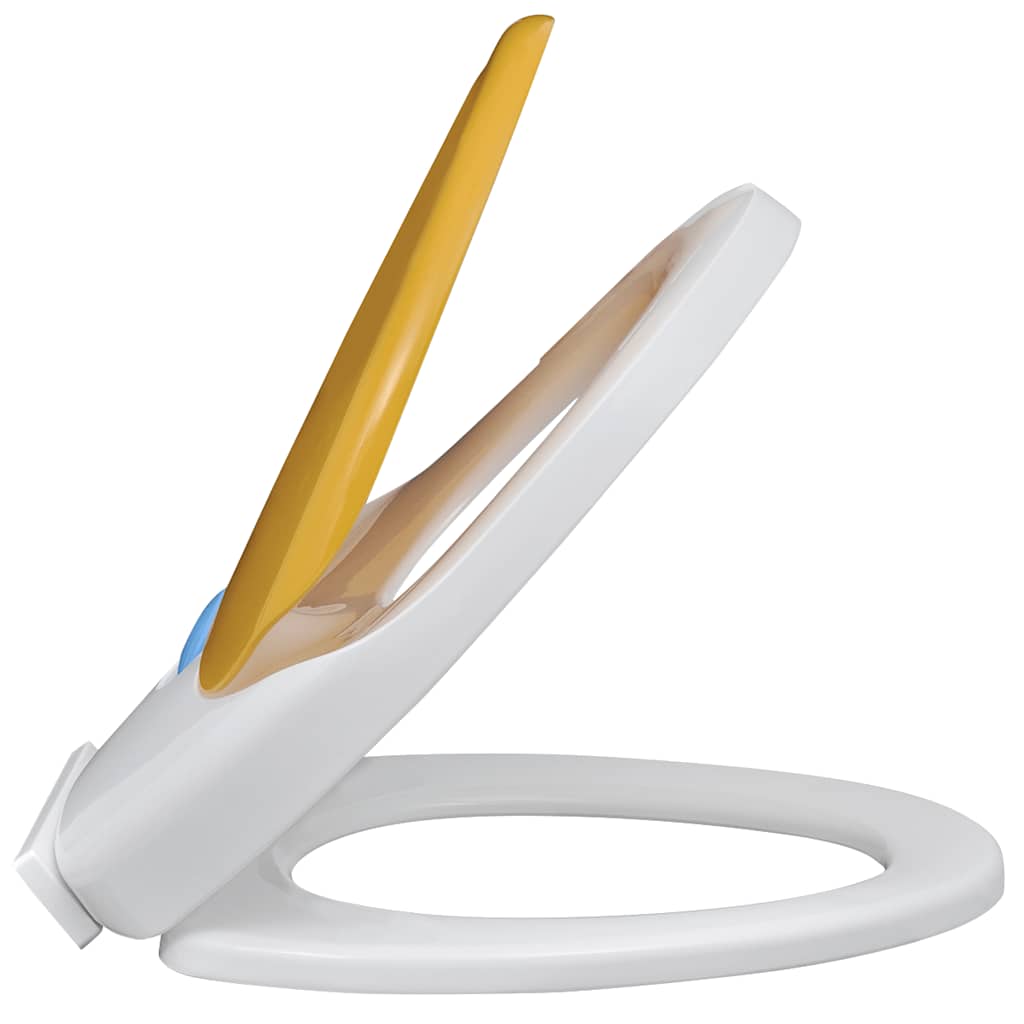8718475940869_g_en_hd_3 White & Yellow Soft-close Toilet Seat Adults/Children - Image 4